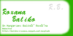 roxana baliko business card